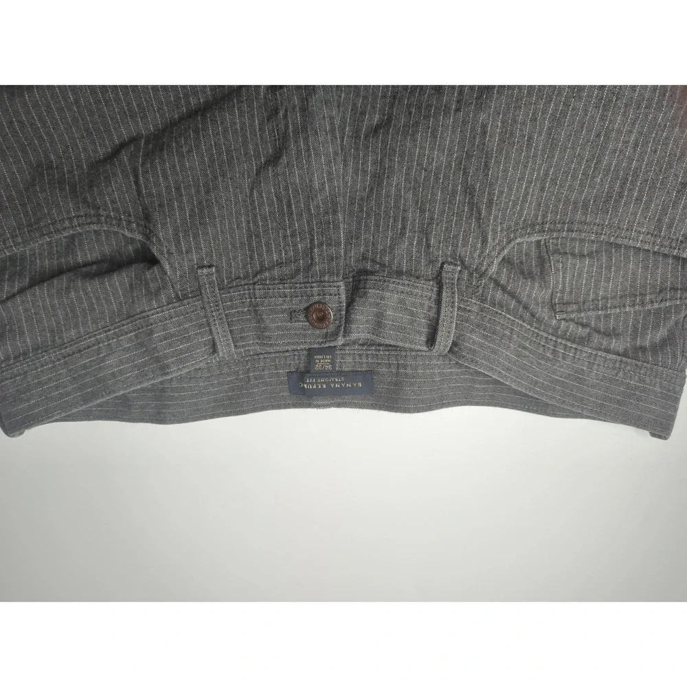 Banana Republic Mens Gray Straight Dress Pants 34x32 Dark Academia Y2K Cotton